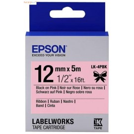 Картридж ленточный Epson LK-4PBK | C53S654031 черный на розовом 12 мм 5 м
