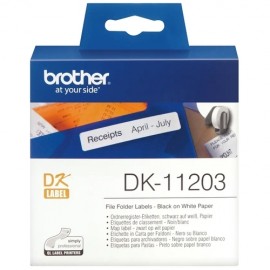Картридж ленточный Brother DK-11203 черный на белом 17 x 87 мм (300 шт)