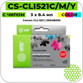 Картридж струйный Cactus CS-CLI521C/M/Y набор цветной 8,2 мл